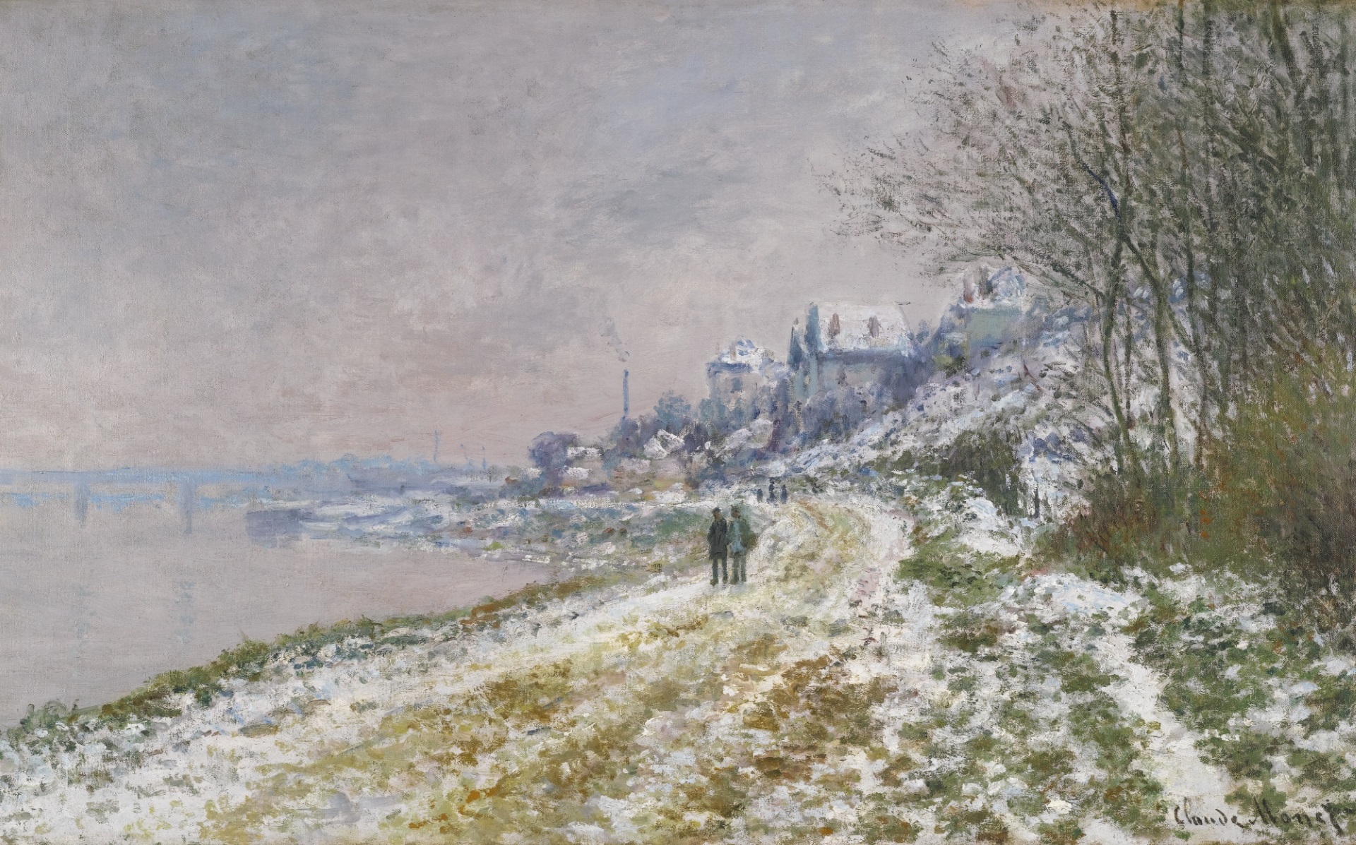 Claude Monet - Le Chemin d'Epinay, effet de neige 1875